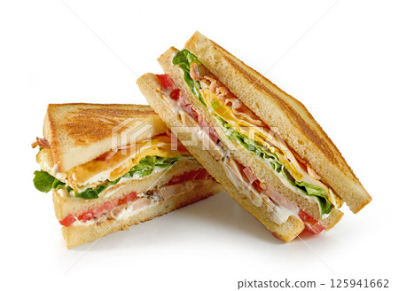 club sandwich on white background club sandwich on white background 125941662