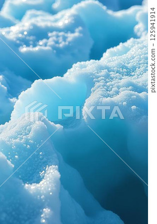 Ice texture close up, winter macro shot of snowdrift .AI-generated 125941914