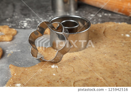 Process of baking cookies at home. Home cooking concept Process of baking cookies at home. Home cooking concept 125942516