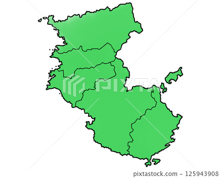 A slightly loose map of Wakayama prefecture divided into regions 125943908