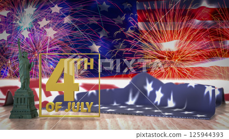 The 4TH July for Independence Day concept 3d Rendering. The 4TH July for Independence Day concept 3d Rendering. 125944393