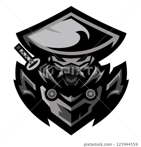 ninja with sword logo icon ninja with sword logo icon 125944559