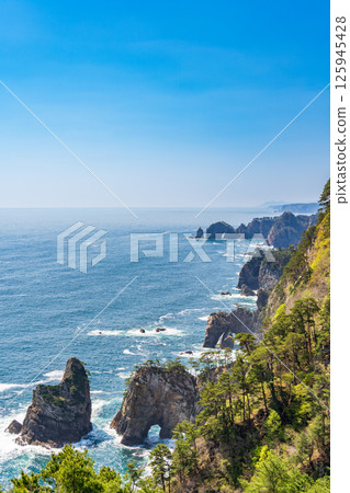 "Iwate Prefecture" View from Kitayamazaki First Observatory, Tanohata Village 125945428