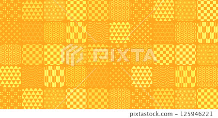 Orange Japanese pattern autumn background 125946221