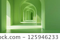 Green arch corridor 125946233