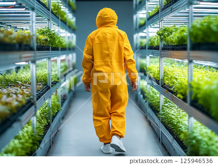 太空人在太空種植植物的圖片 125946536