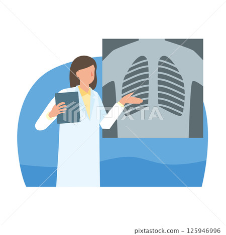 Chest X-ray and doctor 125946996