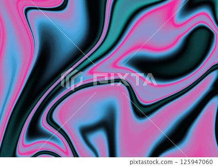 Y2k futuristic texture, abstract gradient background. Colorful liquid metal, retro psychedelic backdrop 125947060