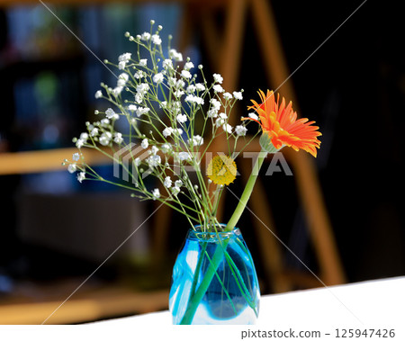 Gerbera and blurred grass 125947426