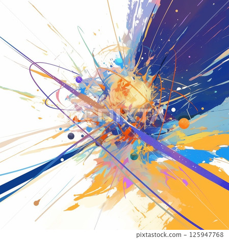 色彩繽紛的抽象潑墨藝術，描繪創意的爆發 125947768