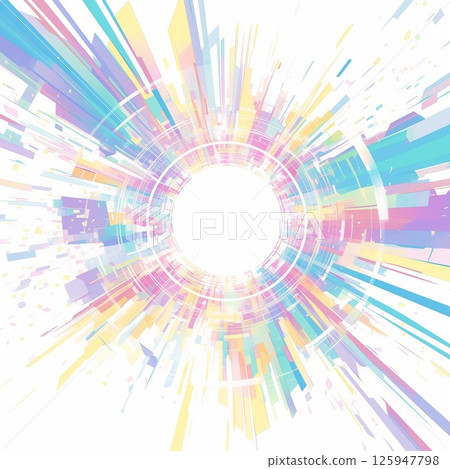 Colorful futuristic data space spreading out in a radial pattern 125947798