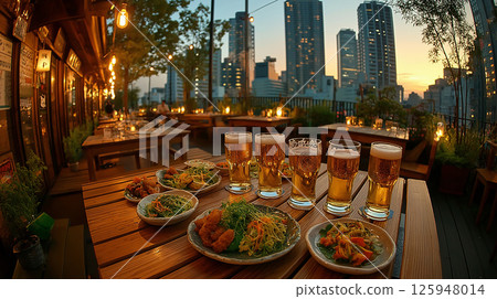 夜晚的啤酒花園 夜晚的啤酒花園 125948014