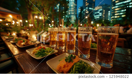 夜晚的啤酒花園 125948022