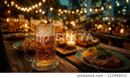 夜晚的啤酒花園 125948031