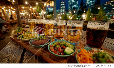 夜晚的啤酒花園 125948033