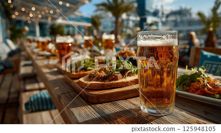 Daytime beer garden 125948105