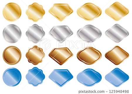 一套各種形狀的金、銀、銅和鉑金金屬框架 一套各種形狀的金、銀、銅和鉑金金屬框架 125948498