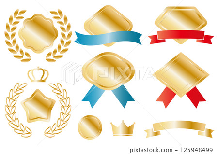 各種形狀的金牌金屬框架套裝 各種形狀的金牌金屬框架套裝 125948499