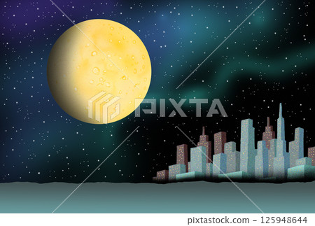 太空——行星、城市、摩天大樓、建築物 125948644