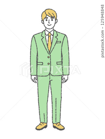 Simple color illustration of a standing male businessman 125948848