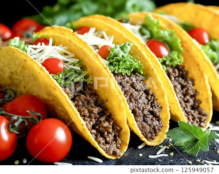 Mexican food tacos image material Mexican food tacos image material 125949057