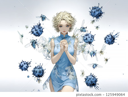 科技仙女奈米技術仙女插圖素材 125949064