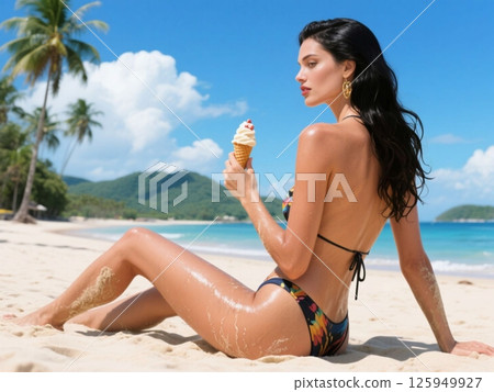 A series in which beautiful women from around the world introduce gourmet food, spectacular views and fashion: Ice Cream on Hamilton Island II 125949927