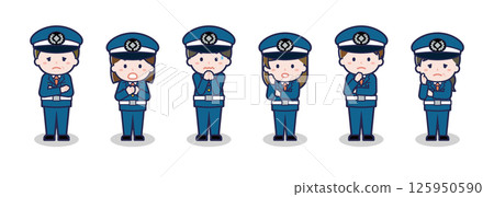 Various people set _ confused _ security guard 125950590