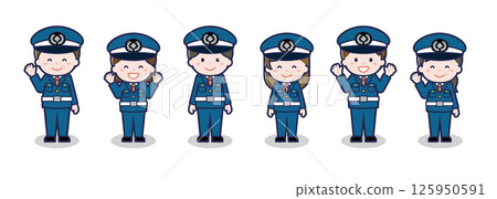 Various people set_smile_security guard Various people set_smile_security guard 125950591