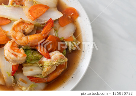 stir-fried Chinese cabbage with shrimps stir-fried Chinese cabbage with shrimps 125950752