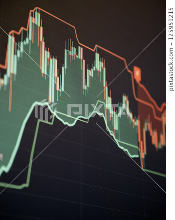 Detailed candlestick chart with trend breakout Detailed candlestick chart with trend breakout 125951215