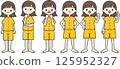 Set of short-haired women in pajamas 125952327