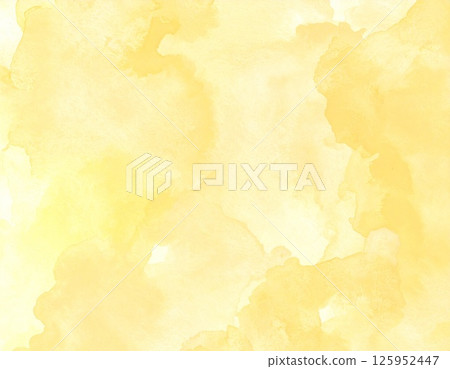 Yellow watercolor smear background 125952447