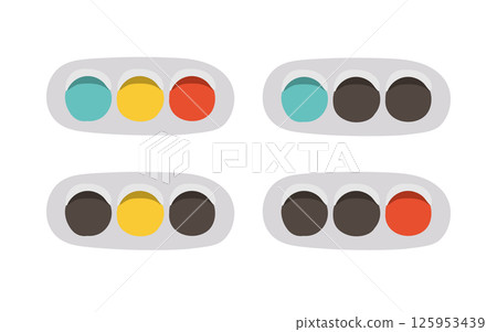手繪卡哇伊交通燈插圖集 125953439