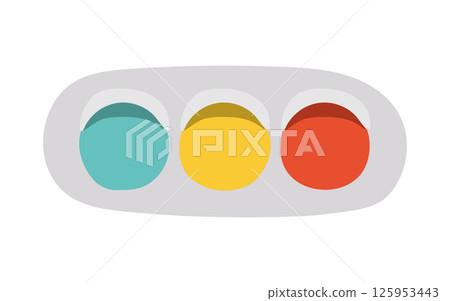 手繪卡哇伊交通燈插圖 125953443