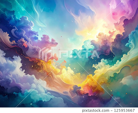 Fantastic colorful clouds Fantastic colorful clouds 125953667