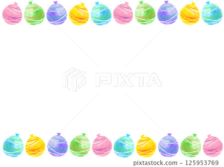 多彩夏日節慶溜溜球水彩插畫框架 多彩夏日節慶溜溜球水彩插畫框架 125953769