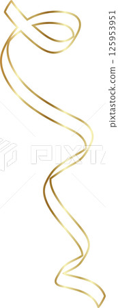 Golden ribbon line shiny gradient, party, holiday, event 125953951