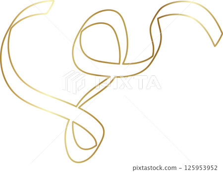 Golden ribbon line shiny gradient, party, holiday, event 125953952