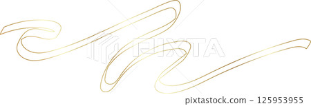 Golden ribbon line shiny gradient, party, holiday, event 125953955