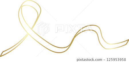 Golden ribbon line shiny gradient, party, holiday, event 125953958