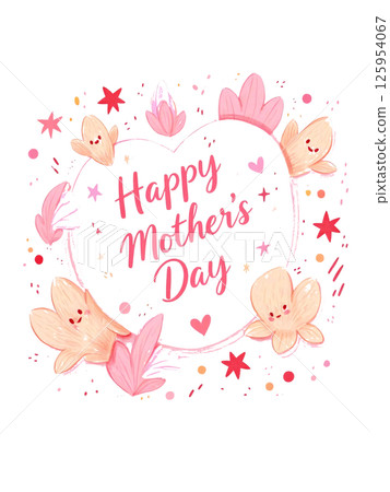可愛的母親節花卡設計 125954067