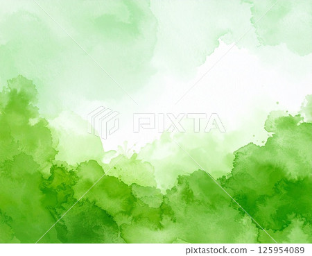Green watercolor smudge background 125954089