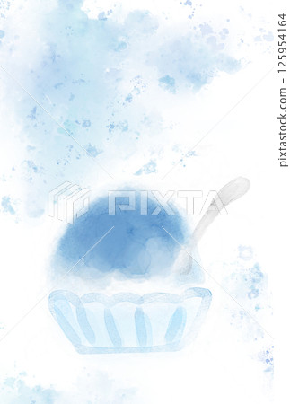 Watercolor blue Hawaiian shaved ice 125954164