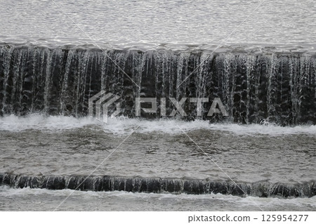 Scenery with steps on the river Scenery with steps on the river 125954277