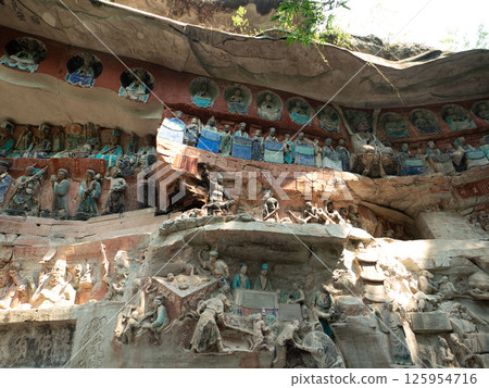 Buddha statues at Dazu Rock Carvings in Chongqing 125954716