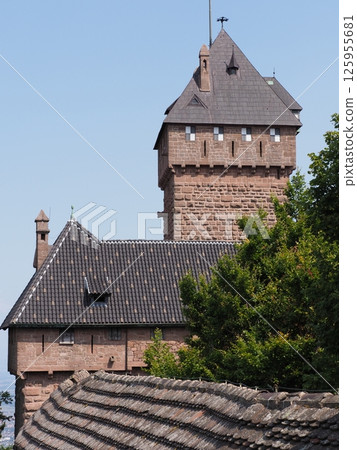 Medieval tower of Koenigsbourg in Orschwiller in France - vertical Medieval tower of Koenigsbourg in Orschwiller in France - vertical 125955681