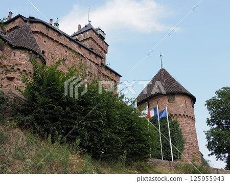 Ramparts of Koenigsbourg castle in Orschwiller in France Ramparts of Koenigsbourg castle in Orschwiller in France 125955943