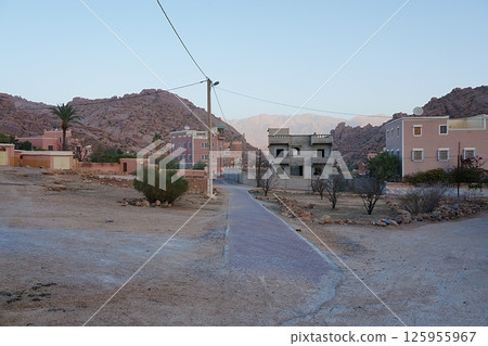 Village near African Tafraout town in Morocco Village near African Tafraout town in Morocco 125955967