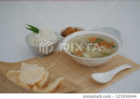 a traditional Indonesian home-cooked meal a traditional Indonesian home-cooked meal 125956044